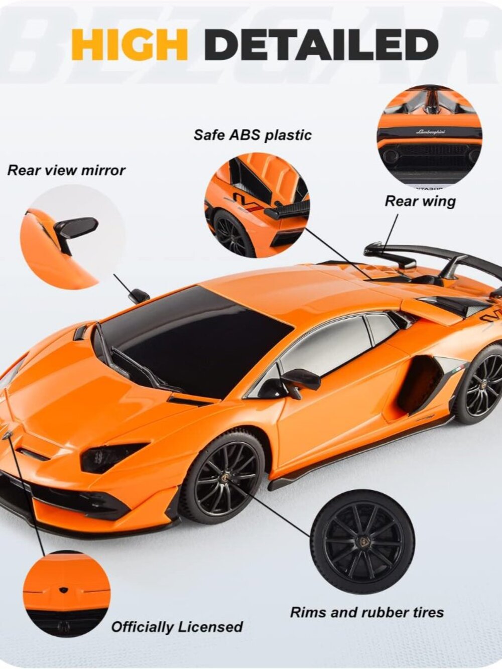 Remote Control Car Licensed RC, 1:24 Lambo Toy Car for Kids, Lambo Aventador SVJ - Picture 5 of 9